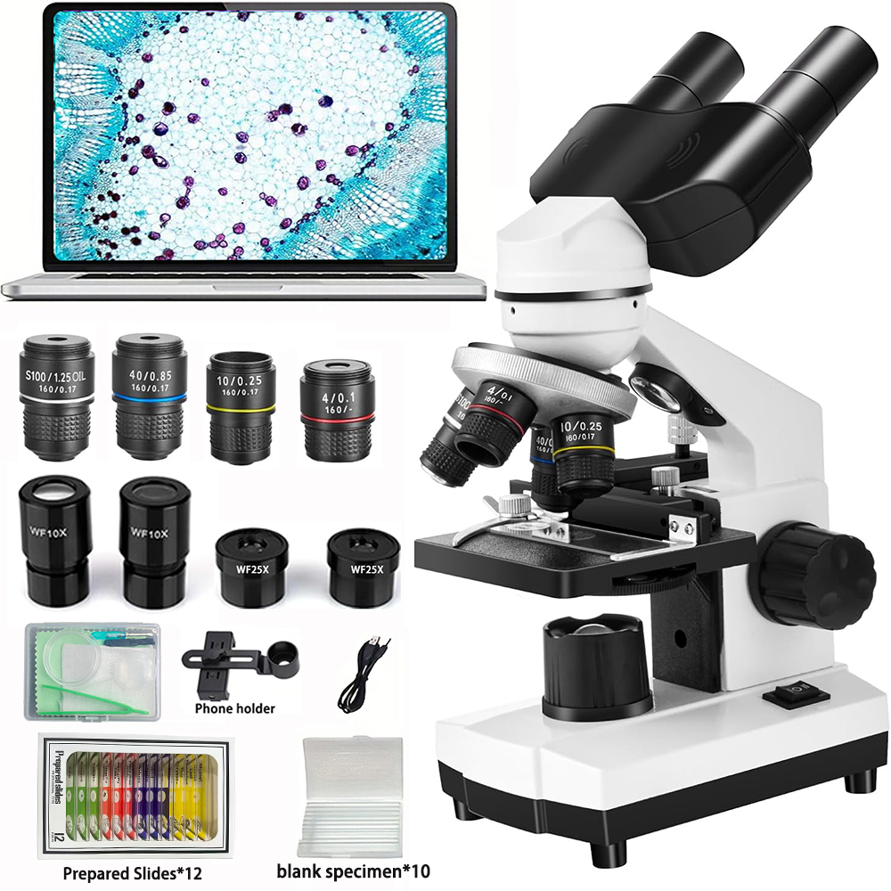 Binocular Microscope 40X-2500X - Medical Lab Microscope のレビューと価格